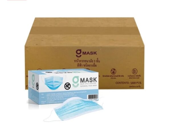 ขายยกลัง 20 กล่อง " G Mask " ยกลัง 20 กล่อง " G Lucky Mask หน้ากากอนามัย 50 ชิ้น/กล่อง สีฟ้า