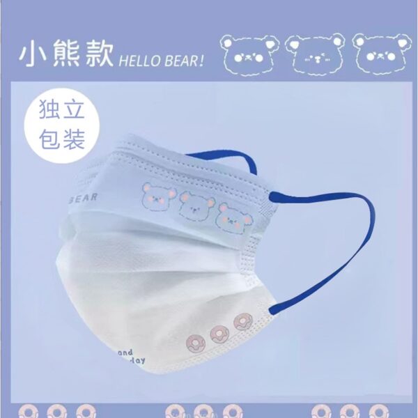 หน้ากากอนามัย ลายการ์ตูนน่ารัก สําหรับผู้ใหญ่ 3PLDISPOSABLMASK 50 ชิ้น สีฟ้า