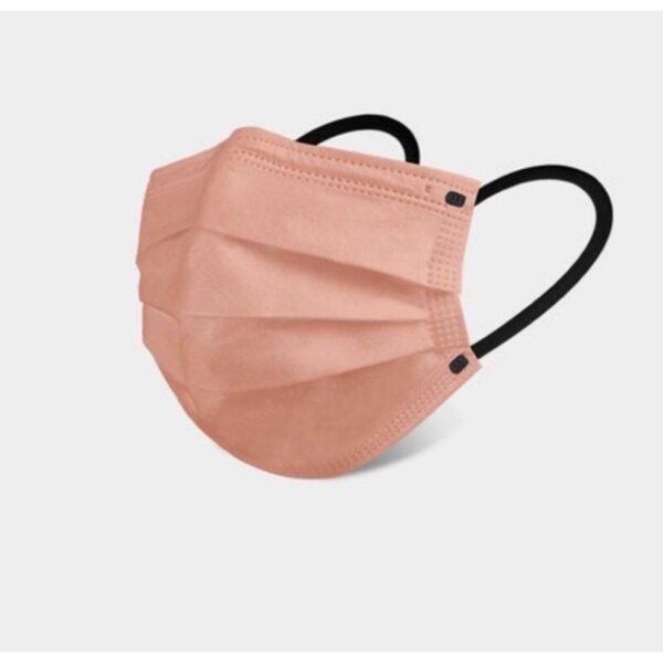 สินค้าพร้อมส่ง แมสมินิมอล 1 กล่อง 50 ชิ้น หน้ากากอนามัน 3 ชั้น สีคุมโทนสีโอรส สายสีดำ หน้ากากอนามัย