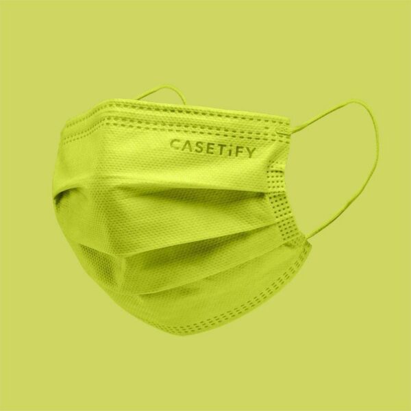 หน้ากากอนามัย แฟชั่น สีเขียวมะนาว คุณภาพสูง CASETiFY ของแท้ แบบยกกล่อง 30ชิ้น (สินค้าพร้อมส่ง)
