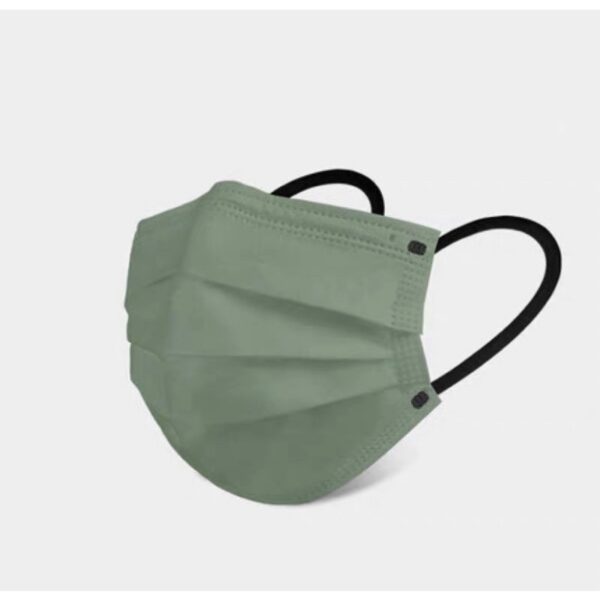 สินค้าพร้อมส่ง แมสมินิมอล 1 กล่อง 50 ชิ้น หน้ากากอนามัน 3 ชั้น สีคุมโทนสีเขียวขี้ม้า สายสีดำ หน้ากากอนามัย