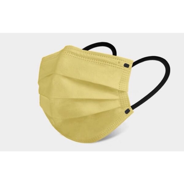 สินค้าพร้อมส่ง แมสมินิมอล 1 กล่อง 50 ชิ้น หน้ากากอนามัน 3 ชั้น สีคุมโทนสีเหลือง สายสีดำ หน้ากากอนามัย