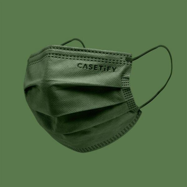 หน้ากากอนามัย แฟชั่น สีเขียวขี้ม้า คุณภาพสูง CASETiFY ของแท้ แบบยกกล่อง 30ชิ้น (สินค้าพร้อมส่ง)