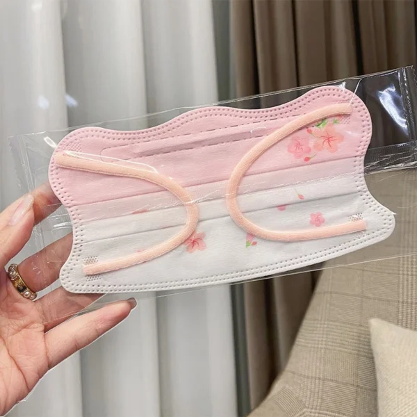 หน้ากาก รูปดอกไม้ ผีเสื้อ คอวี ขนาดเล็ก หรูหรา สีชมพู สําหรับผู้ใหญ่ 100/ชิ้น