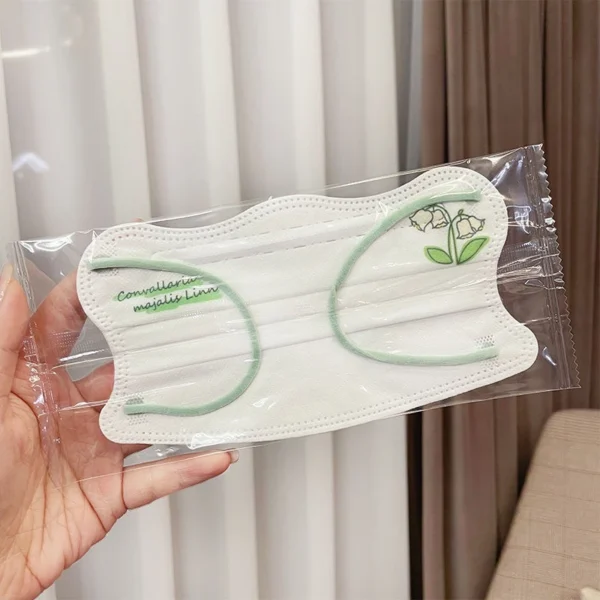 หน้ากาก รูปดอกทิวลิป ผีเสื้อ คอวี ขนาดเล็ก หรูหรา สีขาว สําหรับผู้ใหญ่ 100/ชิ้น