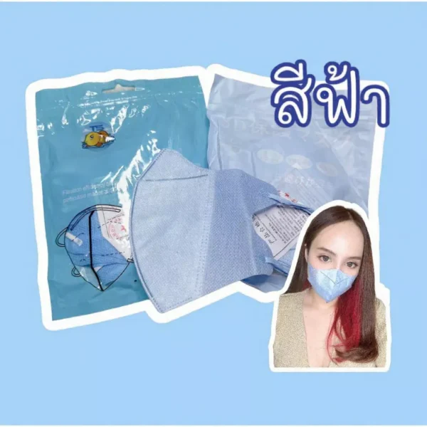 แมสหน้าเรียว แพ็ค10ชิ้น สีฟ้า