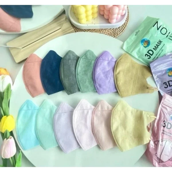 [100 แพค]แมส 3Dคละสี แมสหน้าเรียว หนา 2 ชั้น ทรงเกาหลี แมสผู้ใหญ่ ใส่สบายไม่เจ็บจมูก