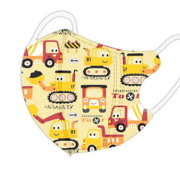 🔥พร้อมส่ง🔥แมสเด็กเล็ก3D 0-3ขวบ ลายรถน่ารักสีเหลือง 50ชิ้น/กล่อง